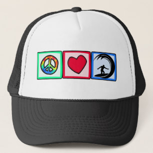 Frieden, Liebe, Surfen Truckerkappe