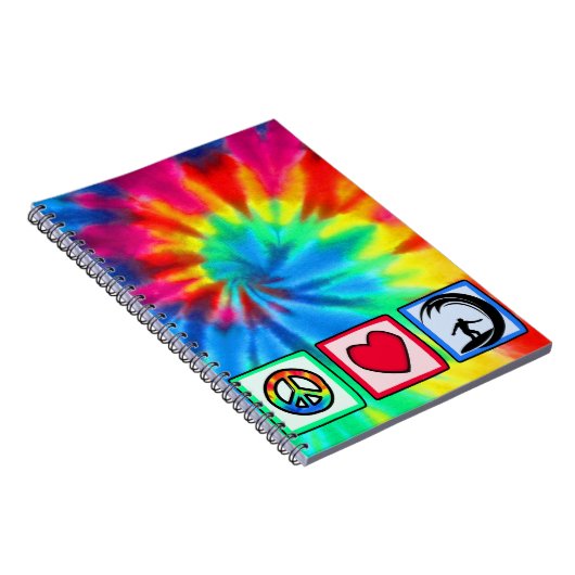 Frieden, Liebe, surfend Notizblock (Rechte Seite)