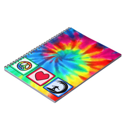 Frieden, Liebe, surfend Notizblock (Linke Seite)