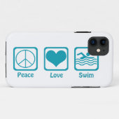 Frieden, Liebe, Swim-Blue Case-Mate iPhone Hülle (Rückseite (Horizontal))