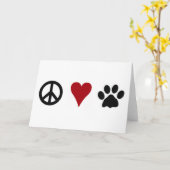 Frieden-Liebe-Tatzen Gruß-Karte Karte (Gelbe Blume)