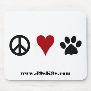 Frieden-Liebe-Tatzen Mousepad
