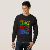 Frieden Liebe Tauchen Sweatshirt (Vorne ganz)