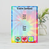 Frieden, Liebe, Tennis Einladung (Stehend Vorderseite)