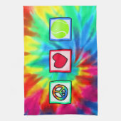 Frieden, Liebe, Tennis Geschirrtuch (Vertikal)