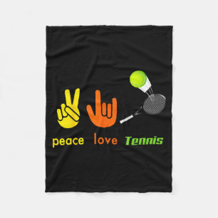 Frieden Liebe Tennis Lustige Tennis Liebhaber Hand Fleecedecke