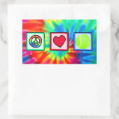 Frieden, Liebe, Tennis Rechteckiger Aufkleber (Tasche)