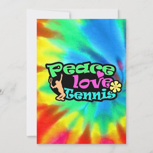 Frieden, Liebe, Tennis; Retro Einladung (Rückseite)