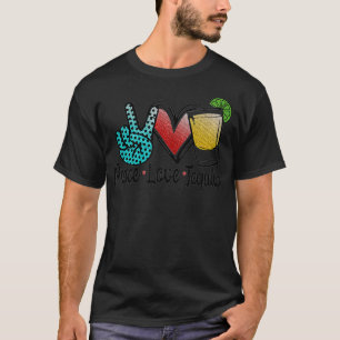 Frieden Liebe Tequila Farbe Cinco De Mayo Trinken T-Shirt