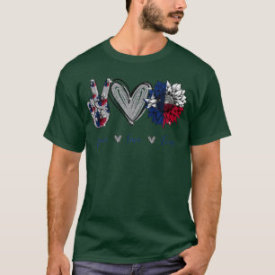 Frieden Liebe Texas Flagge Sonnenblume Premium T-S T-Shirt