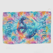 Frieden Liebe Tie-Dye Golfhandtuch (Horizontal)