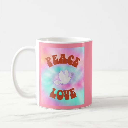 Frieden Liebe Tie Dye Kaffeetasse (Links)