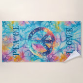 Frieden Liebe Tie-Dye Strandtuch (Vorderseite)