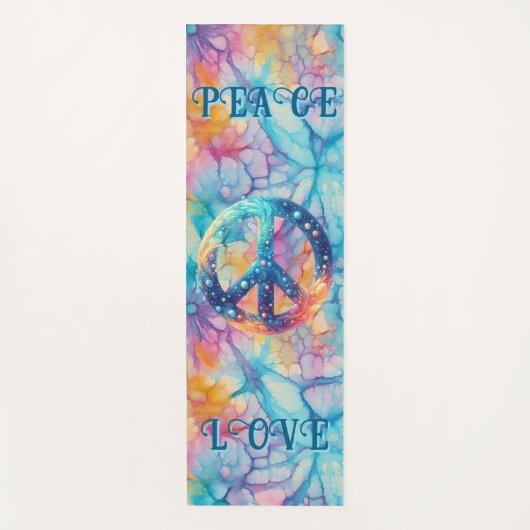 Frieden Liebe Tie-Dye Yogamatte (Vorderseite)