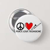 Frieden, Liebe, Trombone Button (Vorne & Hinten)