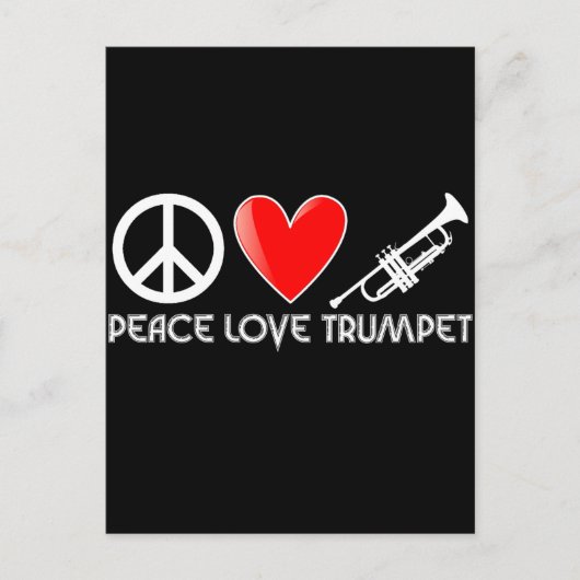 Frieden, Liebe, Trumpf Postkarte (Vorderseite)