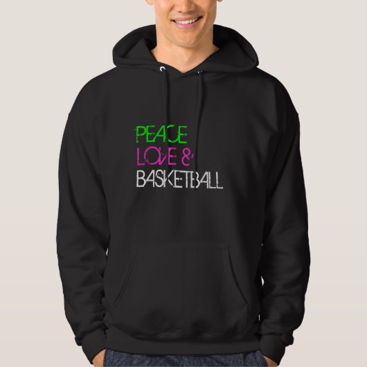FRIEDEN, LIEBE U. BASKETBALLHOODIE HOODIE (Vorderseite)