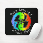 Frieden, Liebe u. Dackel-Hunde Mousepad (Mit Mouse)