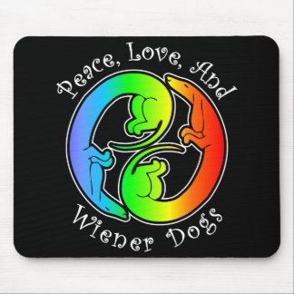 Frieden, Liebe u. Dackel-Hunde Mousepad