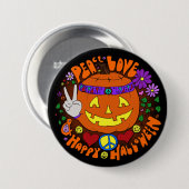 Frieden, Liebe u. glückliches Halloween! Button (Vorne & Hinten)