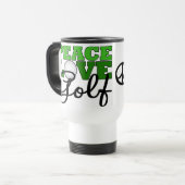 Frieden, Liebe u. Golf Reisebecher (Vorderseite Links)