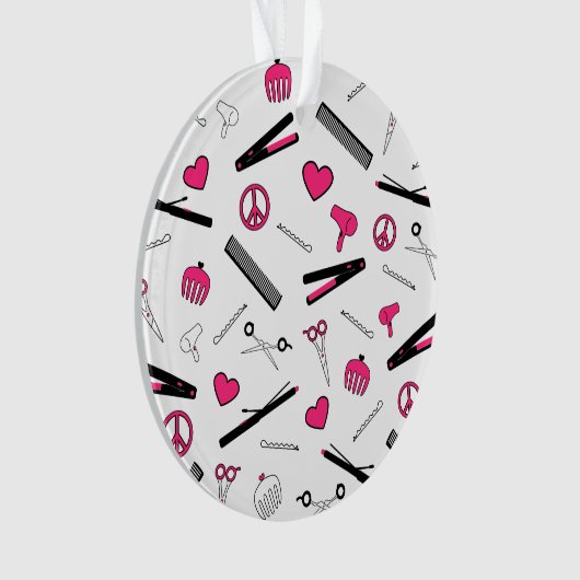 Frieden, Liebe u. Haar-Zusätze (Rosa) Ornament (Vorderseite)