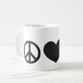 Frieden, Liebe u. Kettlebell" Tasse (Vorderseite Links)