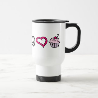 Frieden, Liebe u. kleine Kuchen! Reise-Tasse Reisebecher
