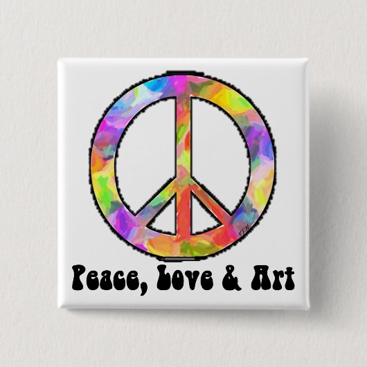 Frieden, Liebe u. Kunst-Button Button (Vorderseite)