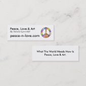 Frieden, Liebe u. Kunst fördernd Mini Visitenkarte (Vorne/Hinten)