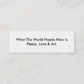 Frieden, Liebe u. Kunst fördernd Mini Visitenkarte (Rückseite)