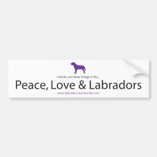 Frieden, Liebe u. Labradors Autoaufkleber