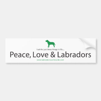 Frieden, Liebe u. Labradors Autoaufkleber