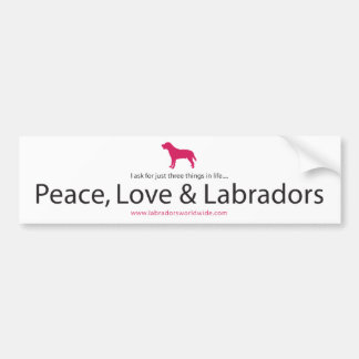 Frieden, Liebe u. Labradors Autoaufkleber