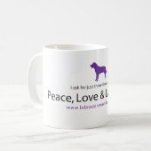 Frieden, Liebe u. Labradors Kaffeetasse (Vorderseite Links)
