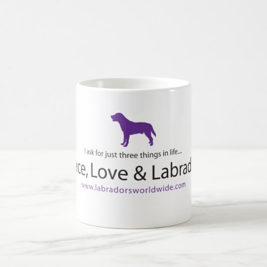 Frieden, Liebe u. Labradors Kaffeetasse (Mittel)