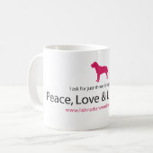 Frieden, Liebe u. Labradors Kaffeetasse (Vorderseite Links)