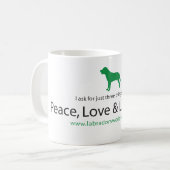 Frieden, Liebe u. Labradors Kaffeetasse (Vorderseite Links)