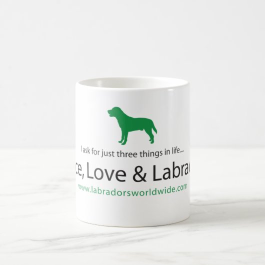 Frieden, Liebe u. Labradors Kaffeetasse (Mittel)