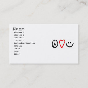 Frieden, Liebe u. Lächeln Visitenkarte