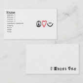 Frieden, Liebe u. Lächeln Visitenkarte (Vorne/Hinten)