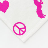 Frieden, Liebe u. rosa Unicorns, auch! Fleecedecke (Ecke)