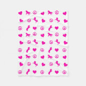 Frieden, Liebe u. rosa Unicorns, auch! Fleecedecke (Vorderseite)