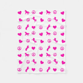 Frieden, Liebe u. rosa Unicorns, auch! Fleecedecke