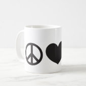 Frieden, Liebe u. WOD" Tasse (Vorderseite Links)