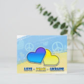 Frieden. Liebe. Ukraine Postkarte (Stehend Vorderseite)