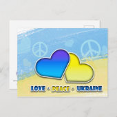 Frieden. Liebe. Ukraine Postkarte (Vorne/Hinten)