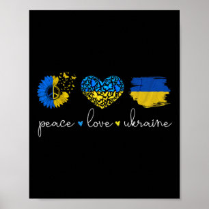 Frieden Liebe Ukraine Ukrainische Flaggenfarben Uk Poster