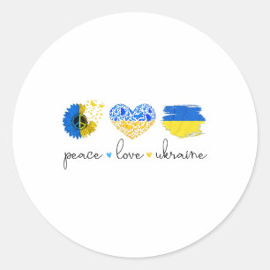 Frieden Liebe Ukraine Ukrainische Flaggenfarben Uk Runder Aufkleber