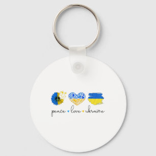 Frieden Liebe Ukraine Ukrainische Flaggenfarben Uk Schlüsselanhänger